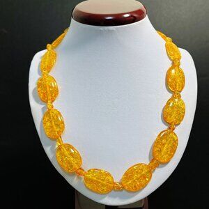 Antique Vintage Amber Champagne Color Necklace 18-20 inches
